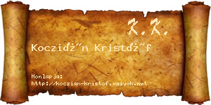 Koczián Kristóf névjegykártya